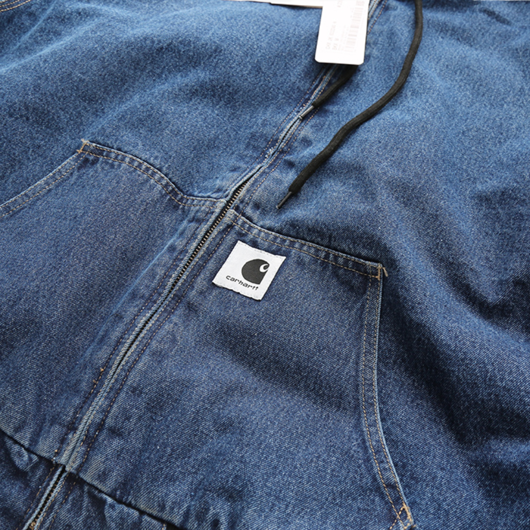 CARHARTT HEAVY DENIM ZIP UP HOODIE